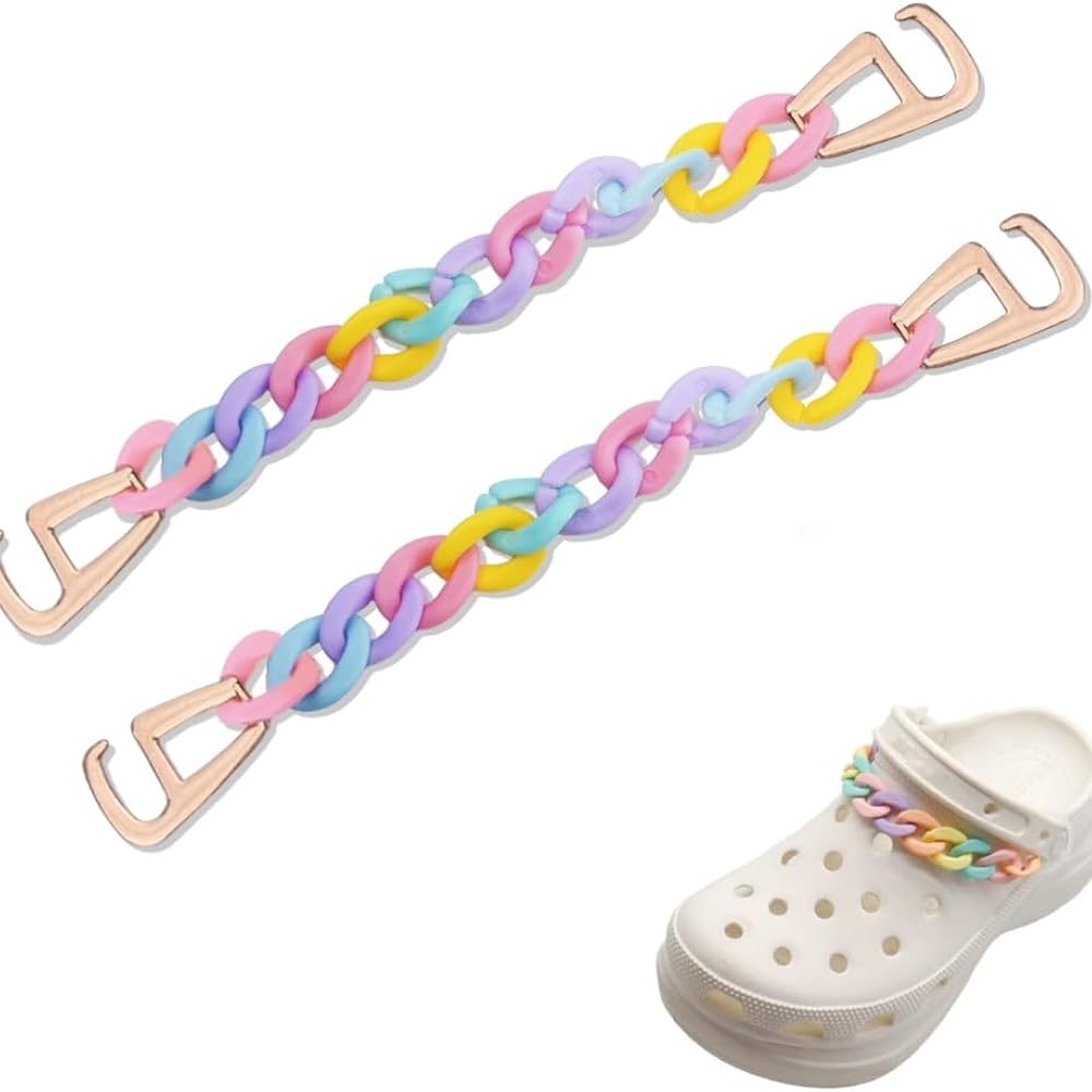 Pastel Multicolor Chain Shoe Charms